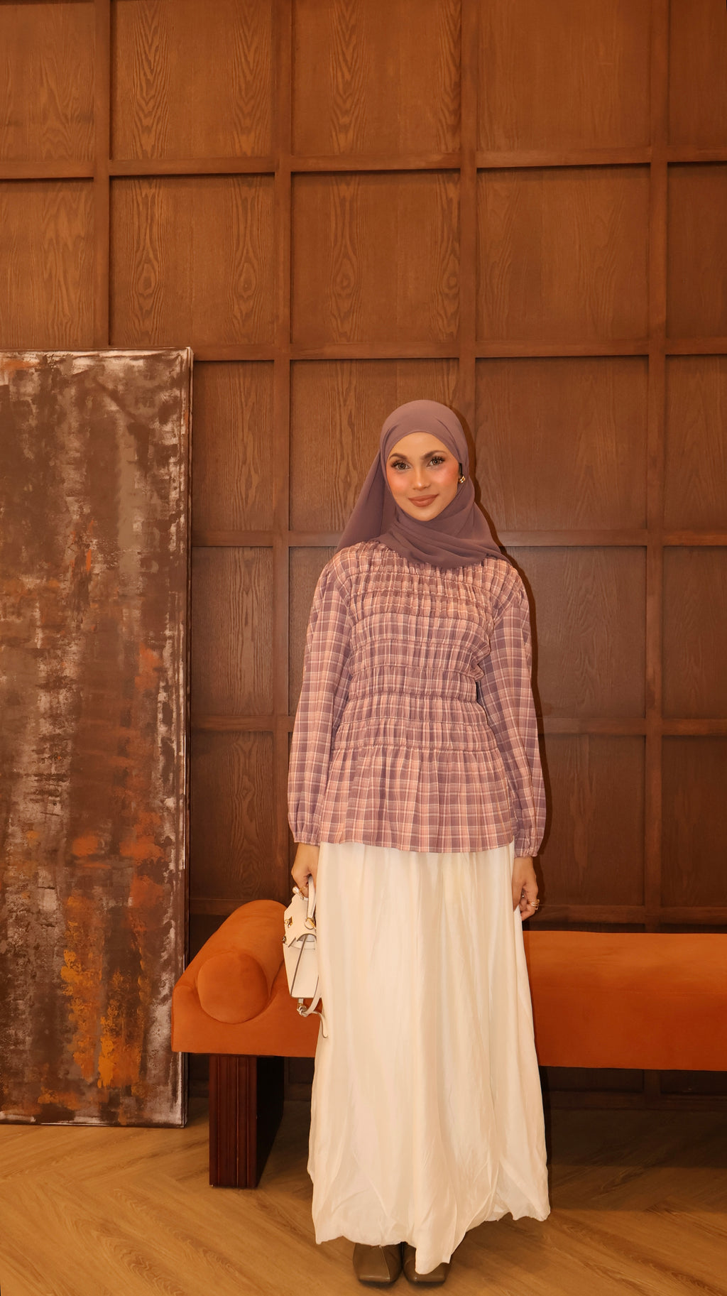 Ivy Plaid Top - Violet