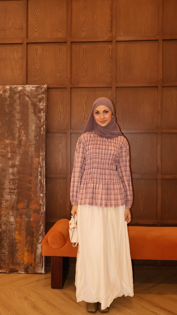 Ivy Plaid Top - Violet