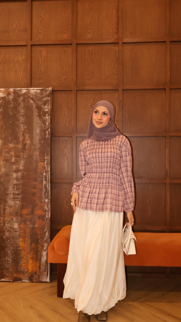 Ivy Plaid Top - Violet