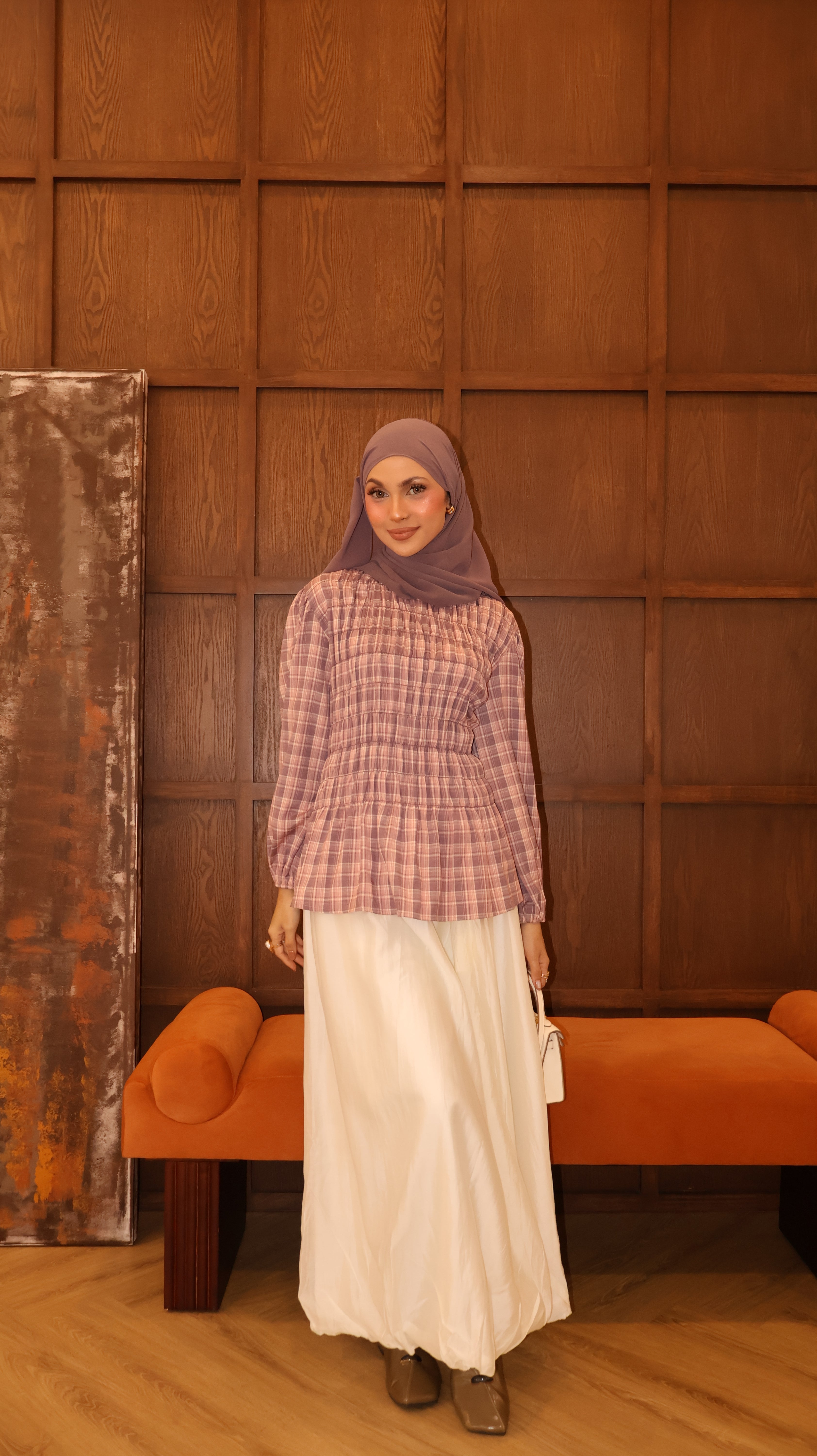 Ivy Plaid Top - Violet