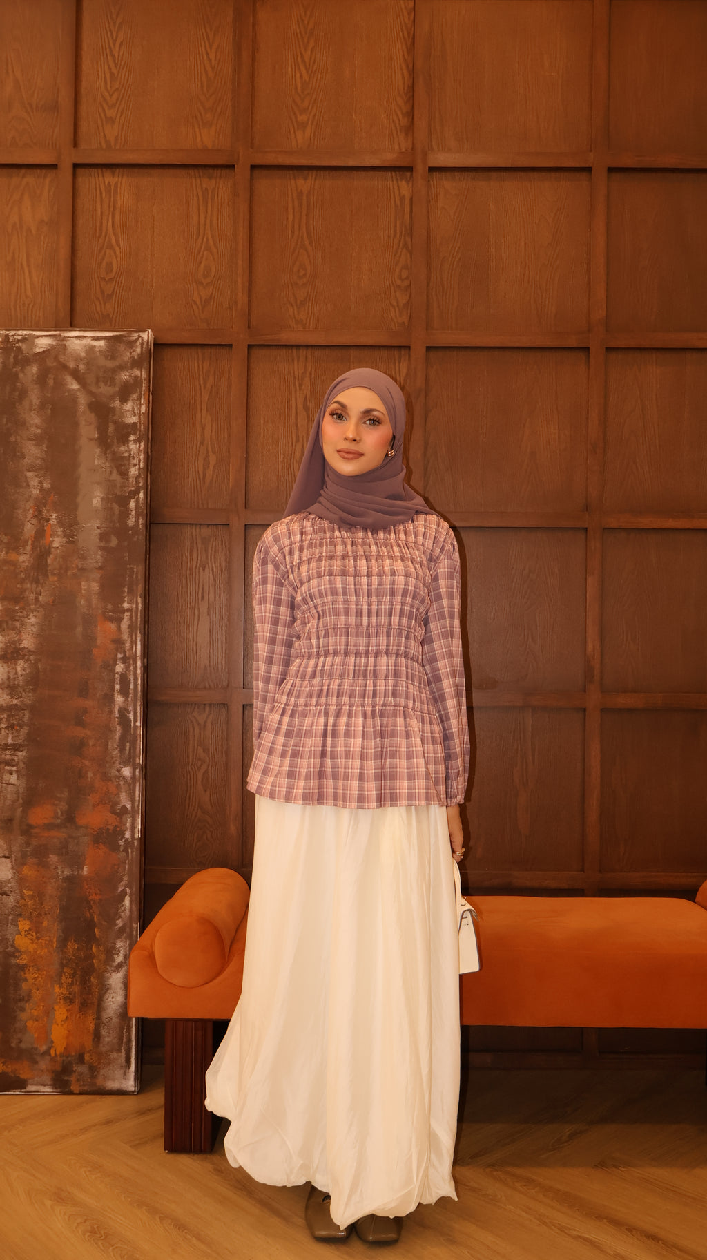 Ivy Plaid Top - Violet