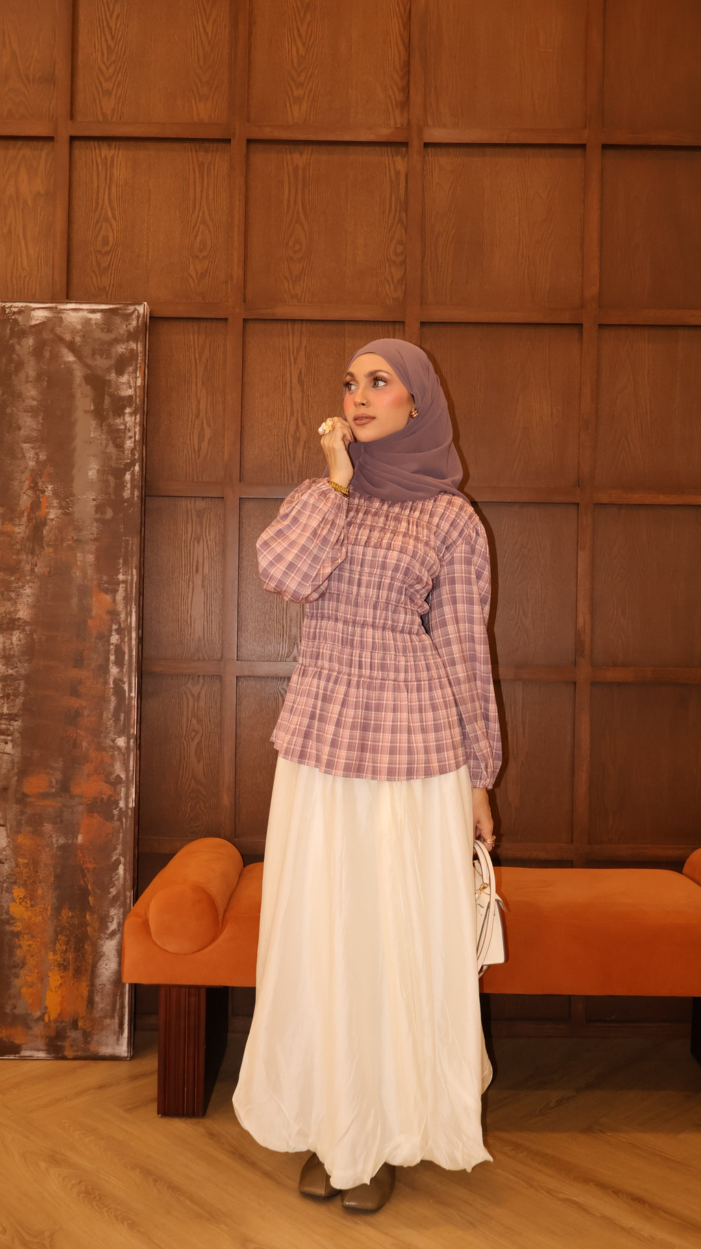 Ivy Plaid Top - Violet